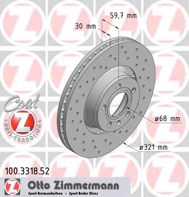 100.3318.52 Zimmermann tarcza hamulcowa przednia