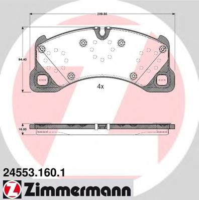 245531601 Zimmermann Klocki hamulcowe przednie tarczowe