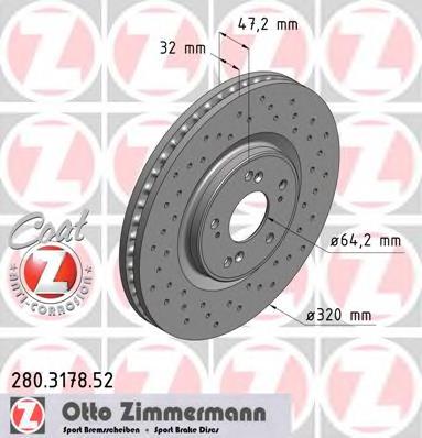 280317852 Zimmermann Tarcza hamulcowa przednia