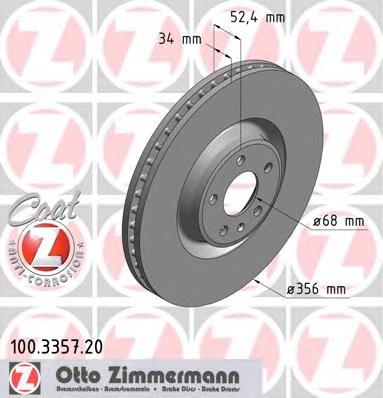 100335720 Zimmermann tarcza hamulcowa przednia