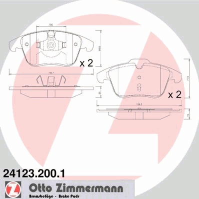 241232001 Zimmermann Klocki hamulcowe przednie tarczowe
