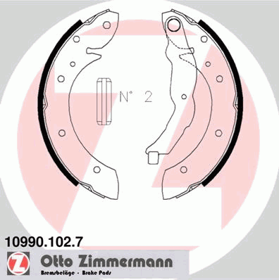 109901027 Zimmermann klocki hamulcowe tylne bębnowe