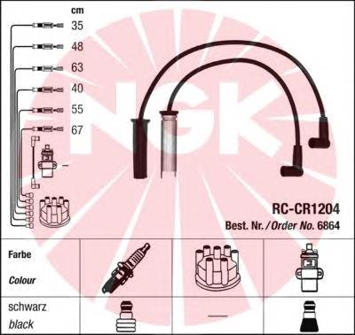 Zestaw przewodów wysokiego napięcia 6864 NGK