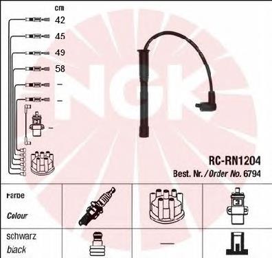 Zestaw przewodów wysokiego napięcia NGK 6794 cena, od 36,47 USD