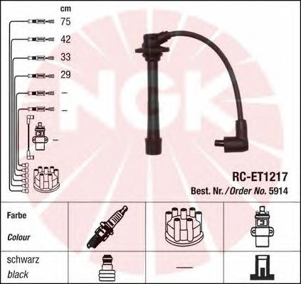 Zestaw przewodów wysokiego napięcia NGK 5914 cena, od 40,97 USD