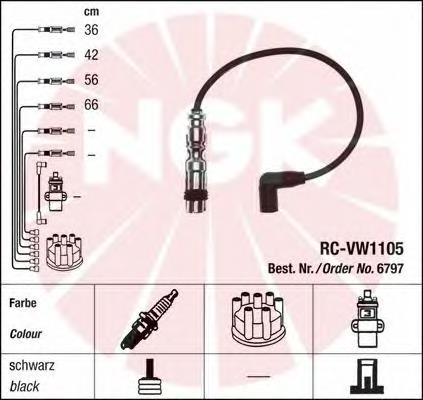 6797 NGK Zestaw przewodów wysokiego napięcia