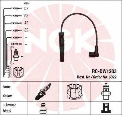 Zestaw przewodów wysokiego napięcia NGK 6022 cena, od 18,13 USD