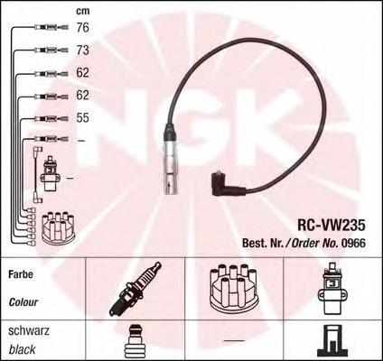Do koszyka 0966 NGK Zestaw przewodów wysokiego napięcia