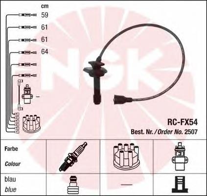 Zestaw przewodów wysokiego napięcia NGK 2507 cena, od 70,06 USD