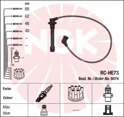 Zestaw przewodów wysokiego napięcia 32722P2A003 Honda