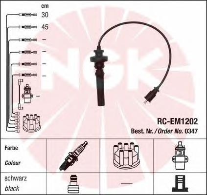 Zestaw przewodów wysokiego napięcia NGK RCEM1202 cena, od 24,80 USD