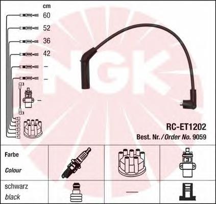 Zestaw przewodów wysokiego napięcia NGK 9059 cena, od 34,98 USD