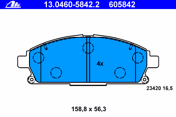 13046058422 ATE klocki hamulcowe przednie tarczowe