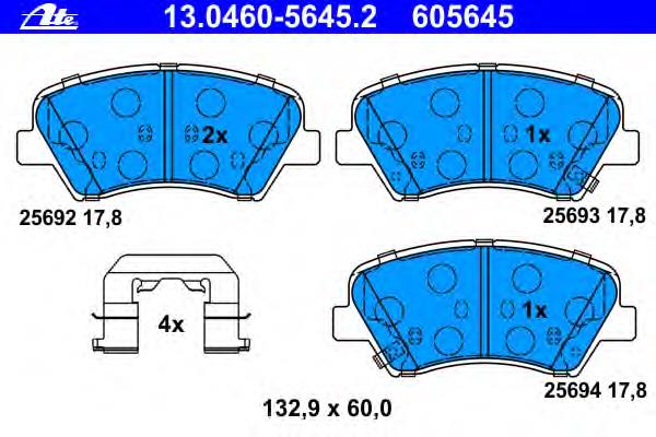 Klocki hamulcowe przednie tarczowe Hyundai/Kia 581013XA10