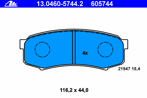 13.0460-5744.2 ATE okładziny (klocki do hamulców tarczowych tylne)