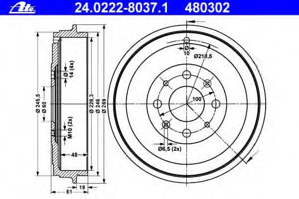 55701380 Opel Bęben hamulcowy tylny