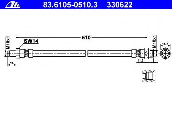 83610505103 ATE przewód hamulcowy tylny