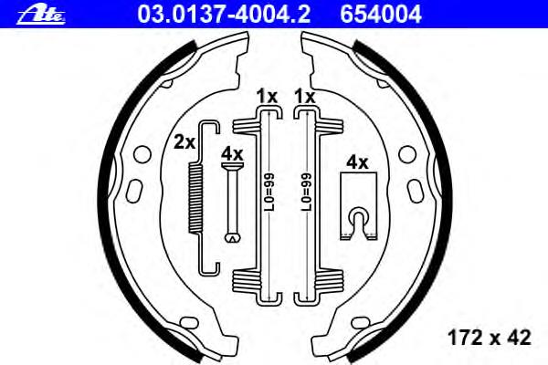 Do koszyka ADBP410005 Blue Print Klocki hamulca ręcznego