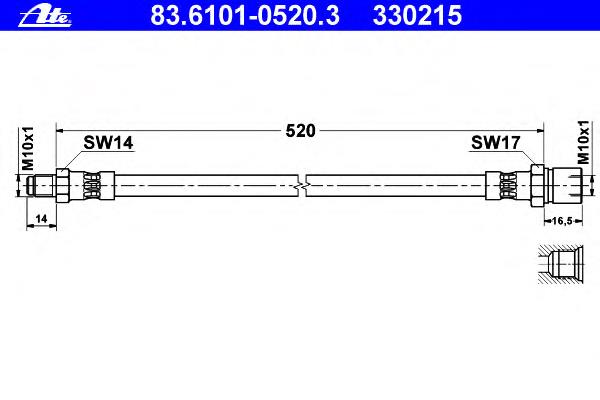 Przewód hamulcowy przedni Renault Fluence B3
