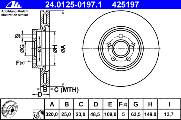 G2MZ1V125BGA Ford tarcza hamulcowa przednia