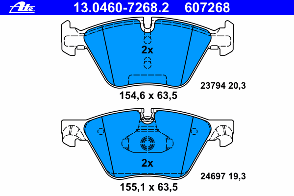 13.0460-7268.2 ATE klocki hamulcowe przednie tarczowe