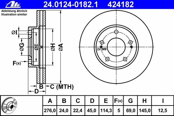 Tarcza hamulcowa przednia MB668535 Mitsubishi