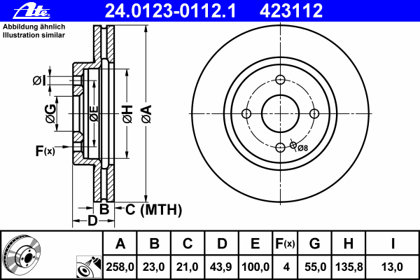 Tarcza hamulcowa przednia DA7R33251 Mazda