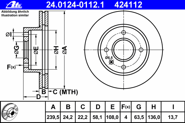 Do koszyka 1096104 Ford Tarcza hamulcowa przednia