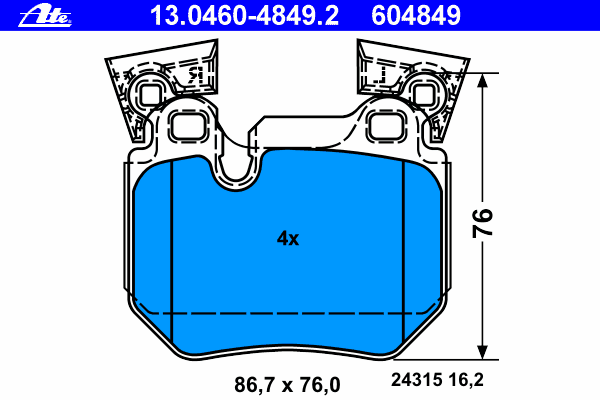 34216797863 BMW okładziny (klocki do hamulców tarczowych tylne)