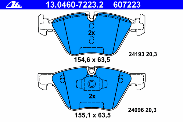 13.0460-7223.2 ATE klocki hamulcowe przednie tarczowe