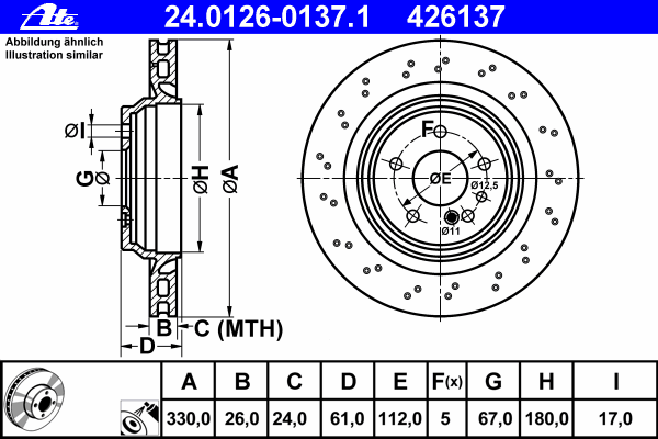 Tarcza hamulcowa tylna Mercedes A2204230912 cena, od 86,51 USD