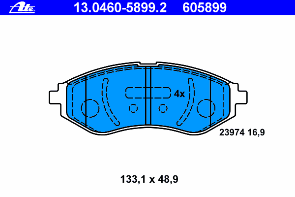 13.0460-5899.2 ATE klocki hamulcowe przednie tarczowe