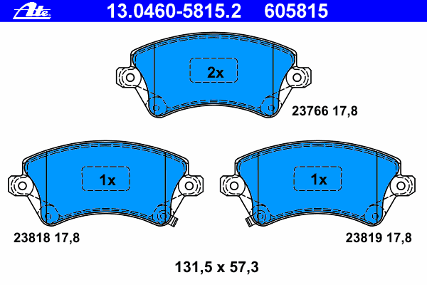 13.0460-5815.2 ATE klocki hamulcowe przednie tarczowe