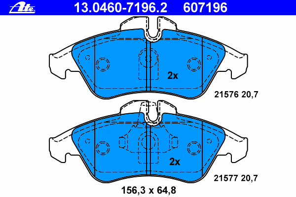 13.0460-7196.2 ATE klocki hamulcowe przednie tarczowe