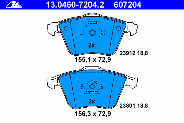 13.0460-7204.2 ATE klocki hamulcowe przednie tarczowe