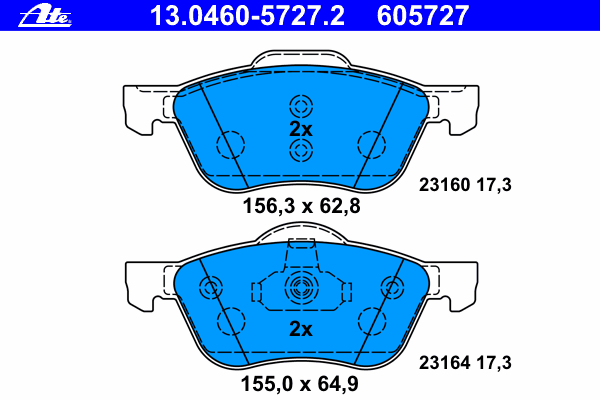 Klocki hamulcowe przednie tarczowe 1453060 Ford