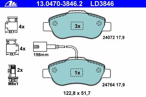 Klocki hamulcowe przednie tarczowe 1559697 Ford