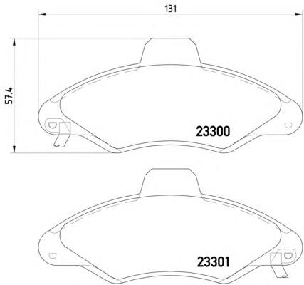 Klocki hamulcowe przednie tarczowe 97AG2K021BA Ford