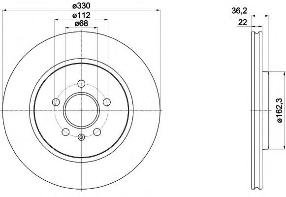 8DD355129381 HELLA tarcza hamulcowa tylna