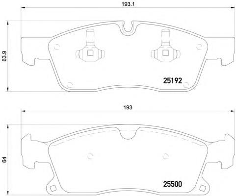 Klocki hamulcowe przednie tarczowe Chrysler 68052370AE
