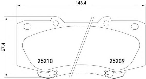Do koszyka 044650K260 Toyota Klocki hamulcowe przednie tarczowe