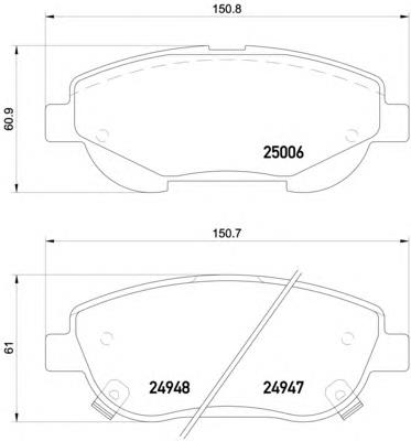 Do koszyka 0446505260 Toyota Klocki hamulcowe przednie tarczowe