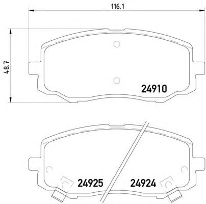 Klocki hamulcowe przednie tarczowe 281011GA00 Hyundai/Kia