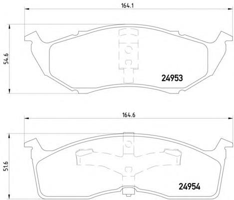 Do koszyka V1011682AC Chrysler Klocki hamulcowe przednie tarczowe