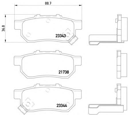 Okładziny (klocki) do hamulców tarczowych tylne 43022SR3000 Honda