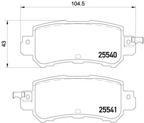 Okładziny (klocki) do hamulców tarczowych tylne Mazda K0Y12648Z cena, od 16,87 USD