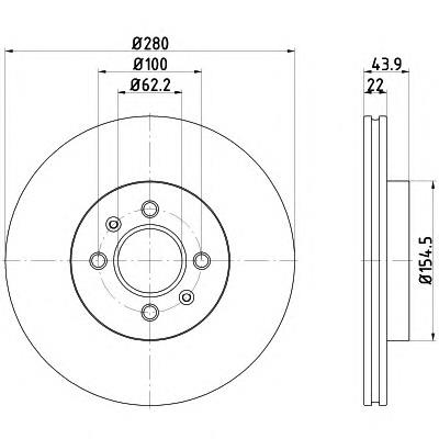 Tarcza hamulcowa przednia DIK23C Japan Parts