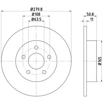 8DD355118211 HELLA tarcza hamulcowa tylna