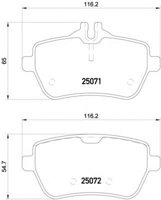 Okładziny (klocki) do hamulców tarczowych tylne Mercedes A0004202805 cena, od 27,96 USD