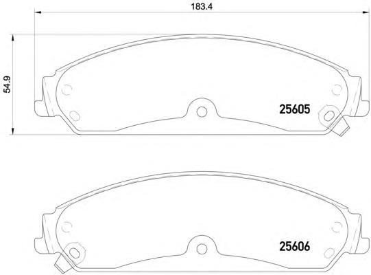Klocki hamulcowe przednie tarczowe Chrysler 68147681AB cena, od 27,83 USD